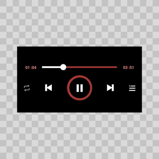 Music Player Template Design with Transparent Background