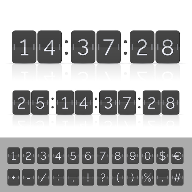 Musta lähtölaskenta-ajastin ja pistetaulun numerot.