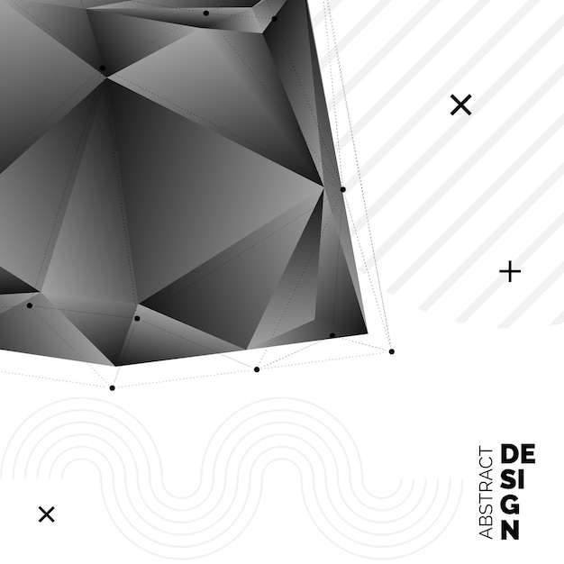 Musta vektorisumainen kolmiotaustan design. Geometrinen tausta origami-tyyliin gradientilla