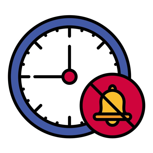 Mute Alarm Clock Flat Illustration