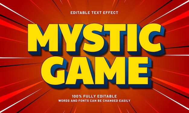 mystic game editable text effects with a good and game theme