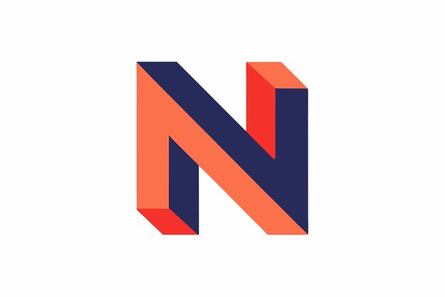 N letter initial colorful gradient design
