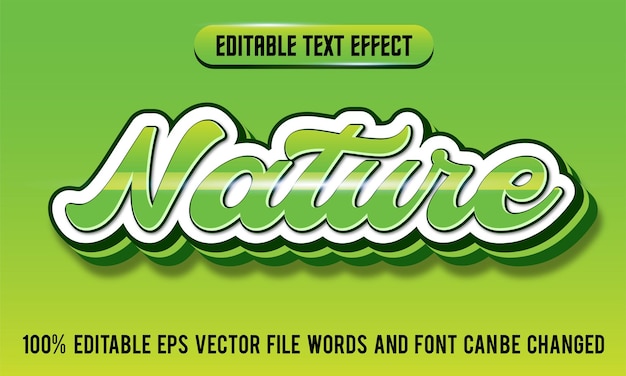 natural 3d editable text effect