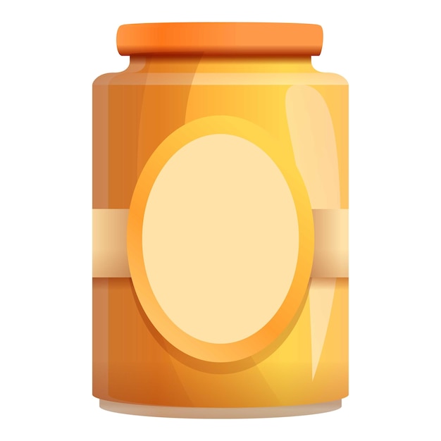 Natural jam jar icon Cartoon of natural jam jar vector icon for web design isolated on white background