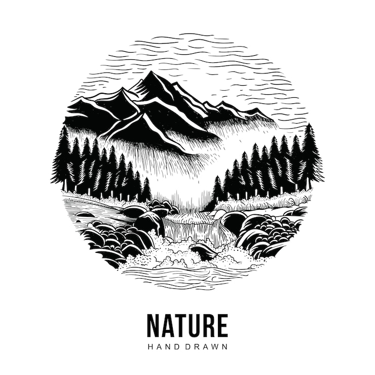 Vektori nature hand drawn