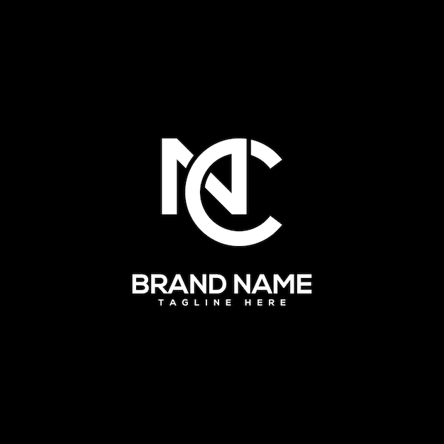 nc cn alphabet letter logo design initial vector element