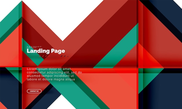 Neliönmuotoinen geometrinen abstrakti tausta, aloitussivun web design -mallipohja