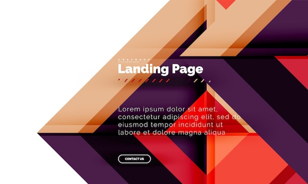 Neliönmuotoinen geometrinen abstrakti tausta, aloitussivun web design -mallipohja