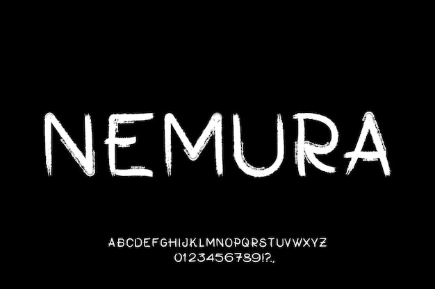 NEMURA FONT VECTOR DISPLAY BRUSH CHALK UPPERCASE HANDWRITTING EDITABLE
