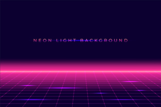 neon 3D background landscape 80s Style