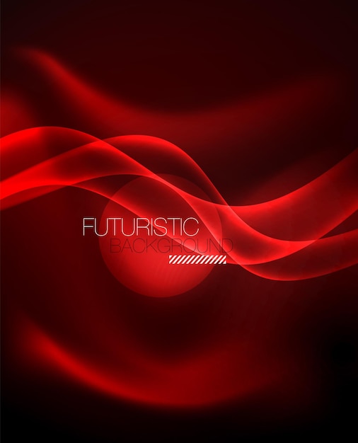 neon color wave lines abstract background magic techno futuristic light