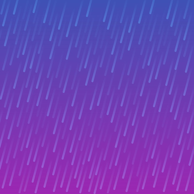 Neon colored purple rain drops on blue background. Vector illustration.