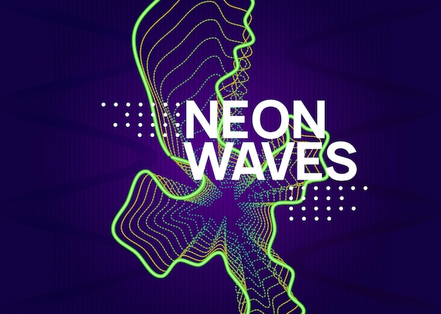Neon dj flyer Electro dance music Electronic sound event Club