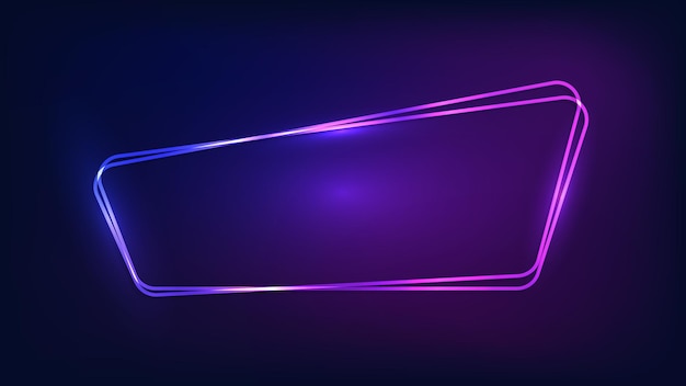 Neon double frame with shining effects