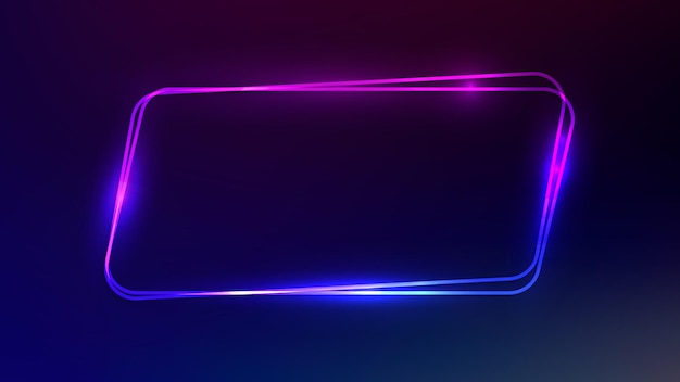 Neon double frame with shining effects