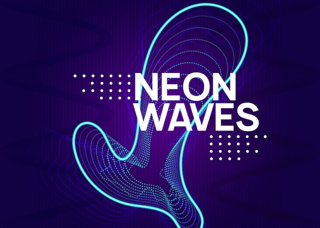 Neon electronic fest flyer. Electro dance music. Trance sound. Club event poster. Techno dj party.