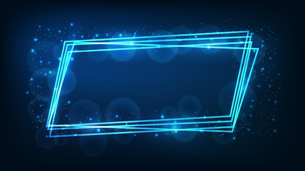 neon frame with shining effects and sparkles