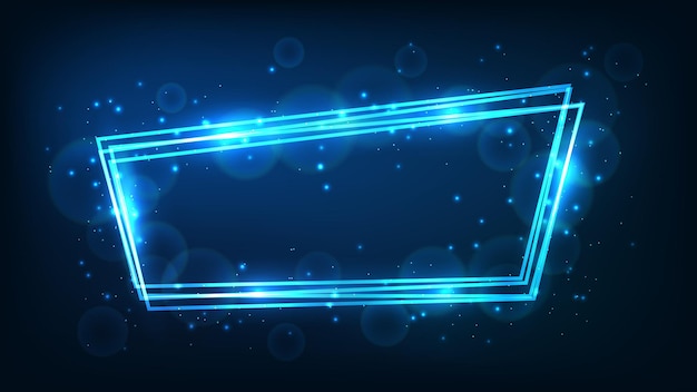 neon frame with shining effects and sparkles