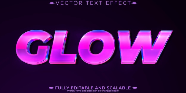 neon light text effect editable retro and glowing text style