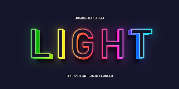 neon lighten editable colorful 3d text effect