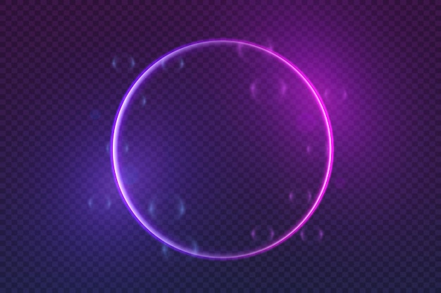 neon ring with light effect magic circle effect on a transparent background