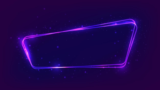Neon rounded frame with shining effects