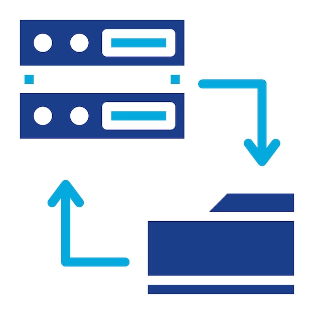 Network Data Backup Flat Illustration