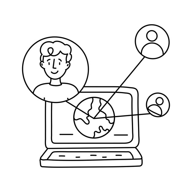 Networking vector outline illustrations EPS 10 file