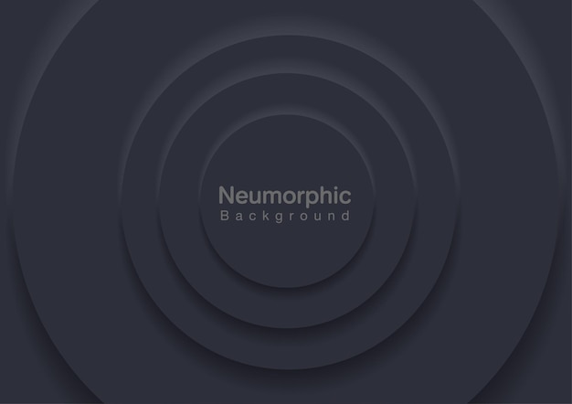 neumorphic background and backdrop, circle pattern, black tone, layered, minimal style background.