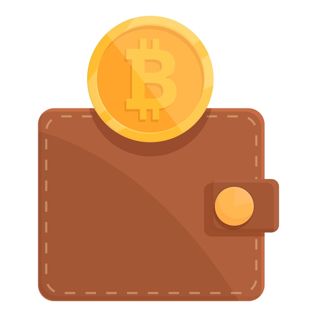 New bitcoin wallet icon cartoon vector Crypto money Pay app