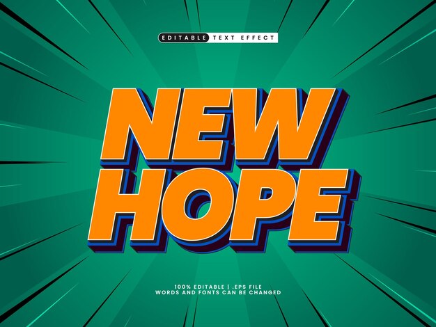new hope editable text effect in modern and simple text style