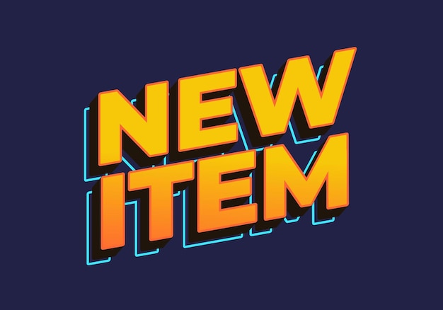 New item Text effect in yellow color 3D look