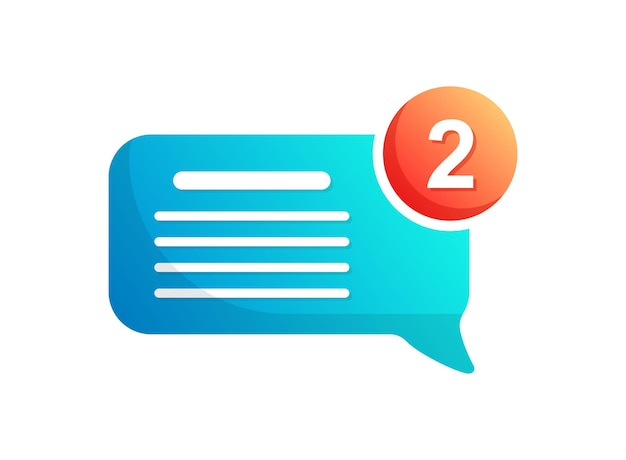 New message icon in flat style Incoming inbox email vector illustration on isolated background Bubble notification sign business concept
