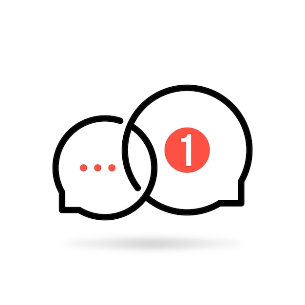 new message in online chat simple stroke flat style trend modern popup logotype graphic art design