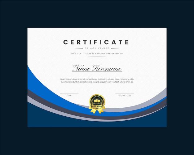New Modern creative and elegant certificate design premium Template