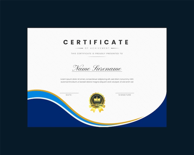 New Modern creative and elegant certificate design premium Template