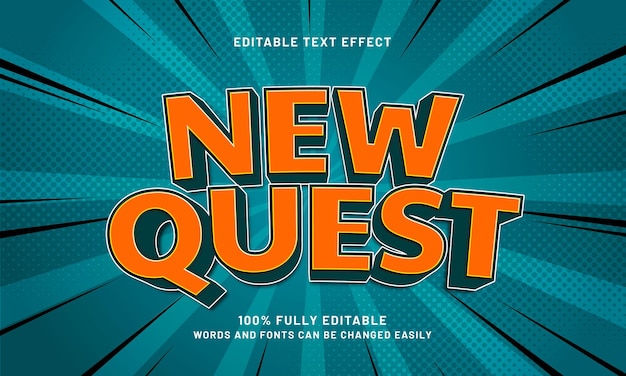 new quest editable text effects with a game and happy theme