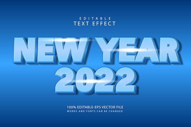 new year 2022 editable text effect 3 dimension emboss modern style