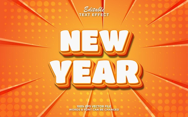 new year editable  3d text effect