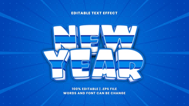 new year editable text effect in modern 3d style