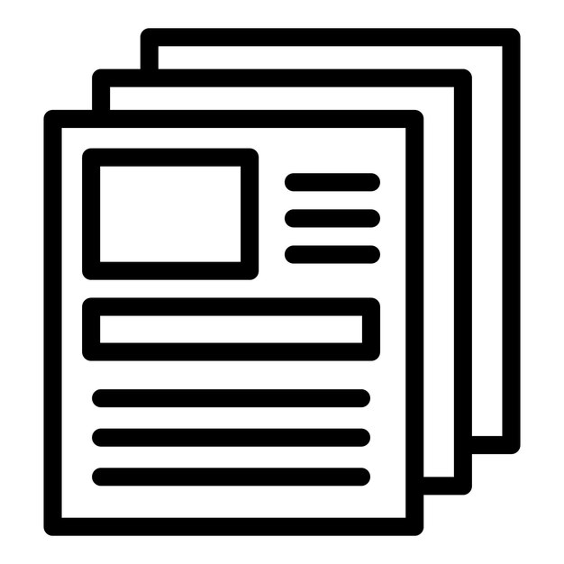 Newspapers icon Outline newspapers vector icon for web design isolated on white background
