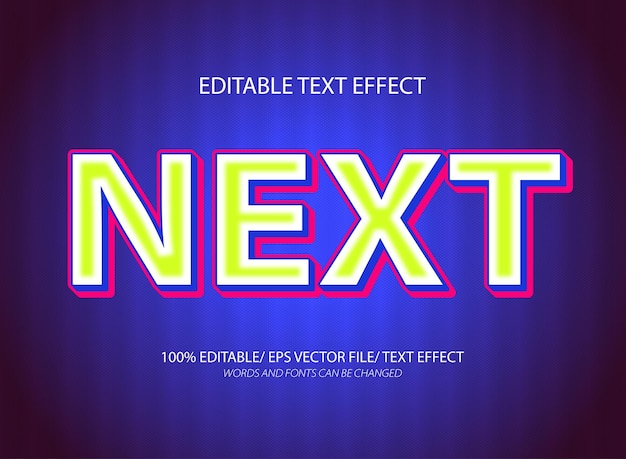 Next 3d editable text effect template