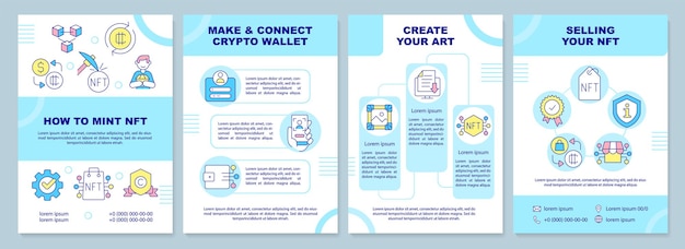 NFT minting blue brochure template