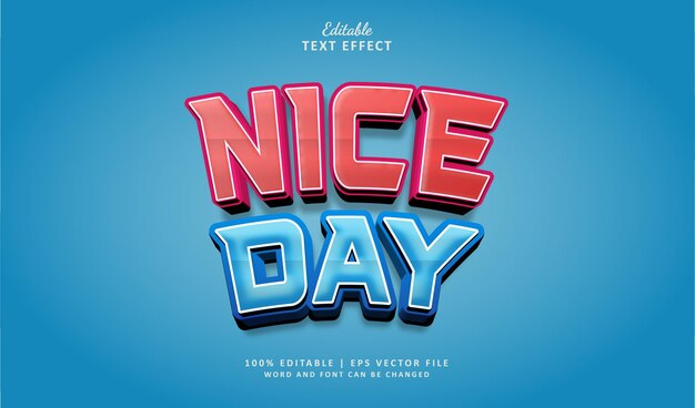 Nice Day Text Effect 3d Style Editable Text Effect Theme Fun Bold