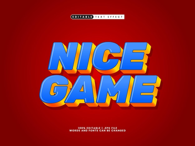 nice game editable text effect