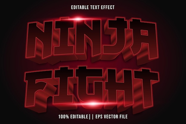Ninja Fight Editable Text Effect 3D Gradient Style