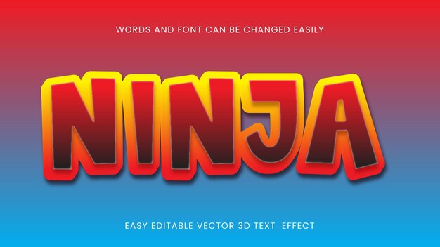 Ninja text 3d style