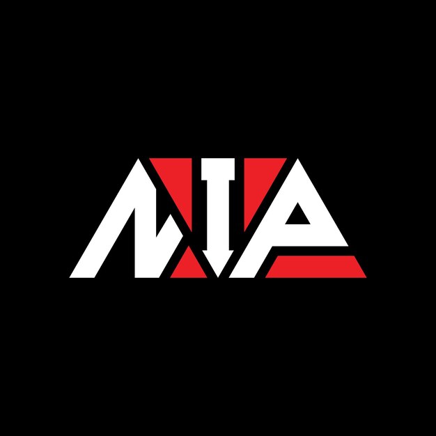 NIP triangle letter logo design with triangle shape NIP triangle logo design monogram NIP triangle vector logo template with red color NIP triangular logo Simple Elegant and Luxurious Logo NIP