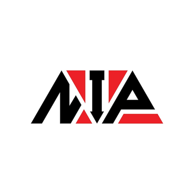NIP triangle letter logo design with triangle shape NIP triangle logo design monogram NIP triangle vector logo template with red color NIP triangular logo Simple Elegant and Luxurious Logo NIP