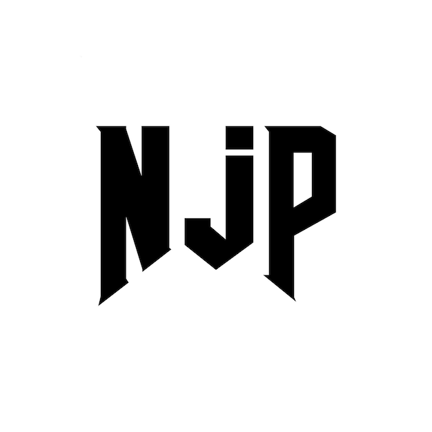 NJP letter logo design for technology company NJP logo design black and white color combination NJP logo NJP vector NJP design NJP icon NJP alphabet NJP typography logo design